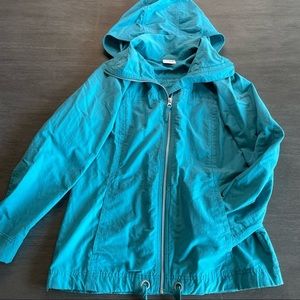 💛 Columbia Blue Teal Light Weight Jacket With Hood M